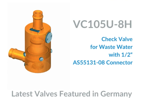 The VC105U-8H Check Valve from Hebmueller aerospace